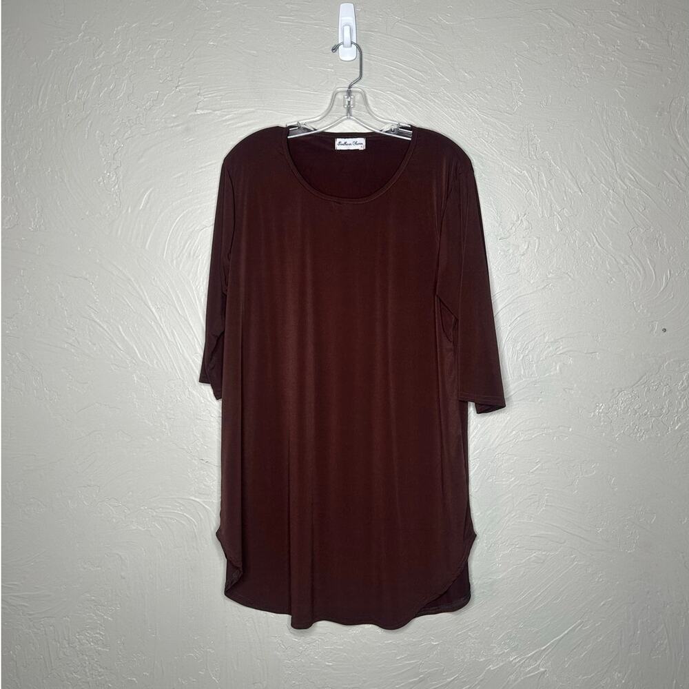 Charming Southern Style Brown Tunic Top - Women's XL